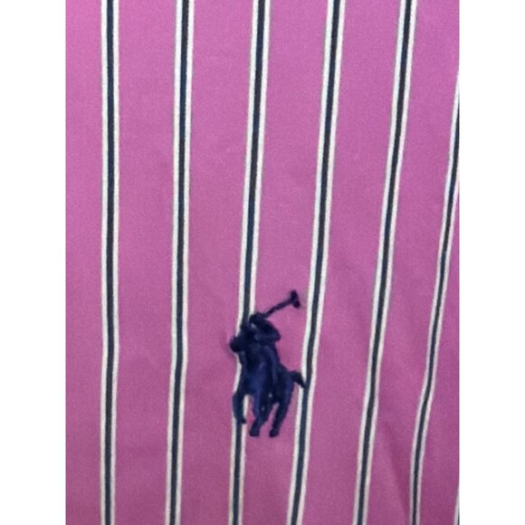 Ralph Lauren Mens Classic Fit Pink Striped Button-Down Shirt 17 1/2 - Picture 3 of 5
